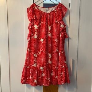 J Crew flutter sleeve floral dress size M